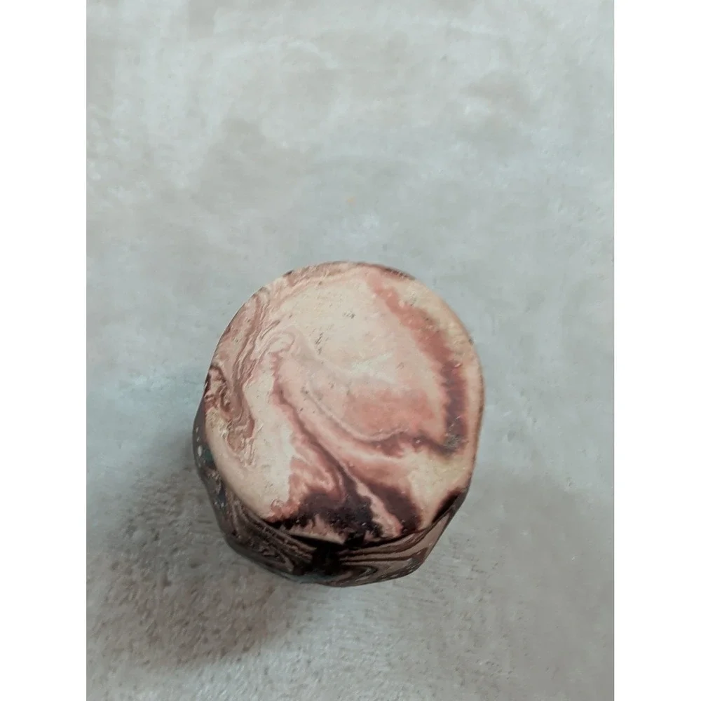 VTG Nemadji‎ Pottery Miniature Vase Marbleized Earth Tone Swirl Bud Vase 3.25
